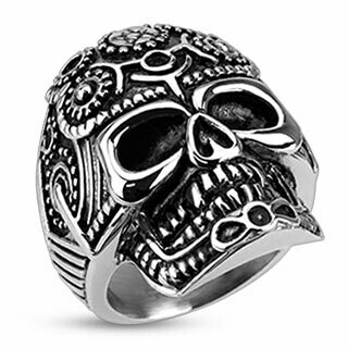 316L PENTAGRAM SKULL RING