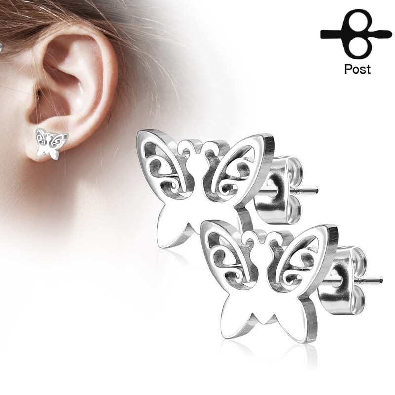 BUTTERFLY STUD EARRINGS