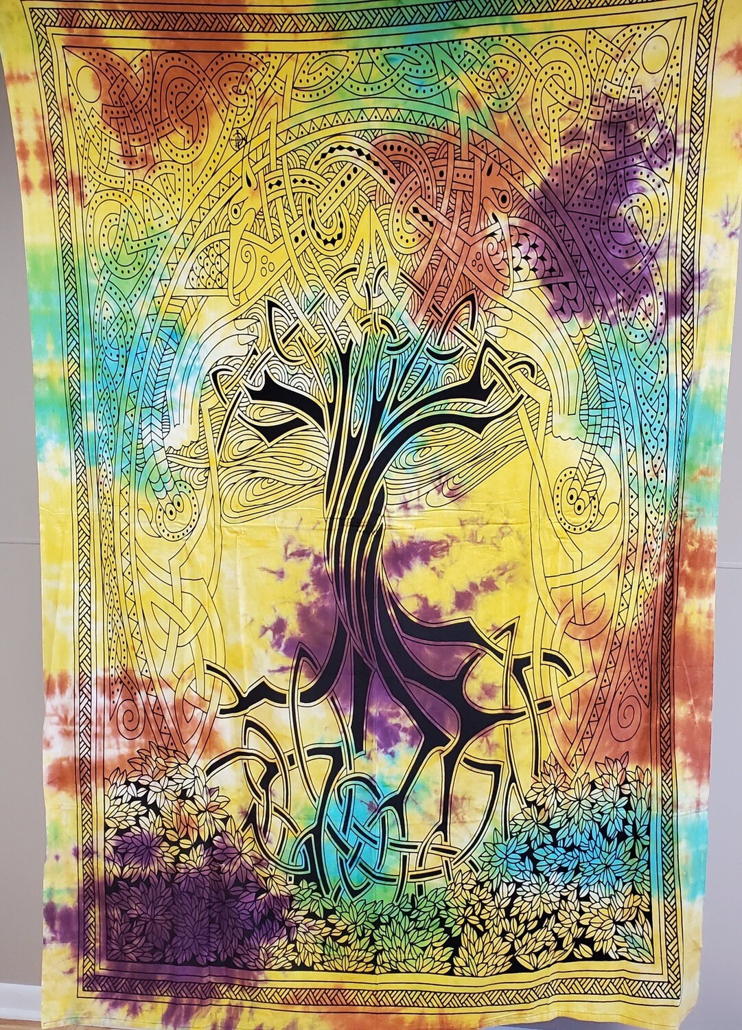 TIE DYE CELTIC TREE TAPESTRY