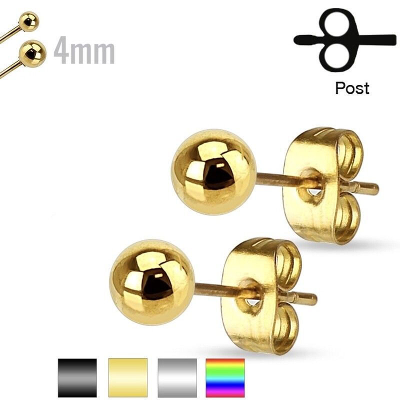 4MM BALL STUD EARRINGS