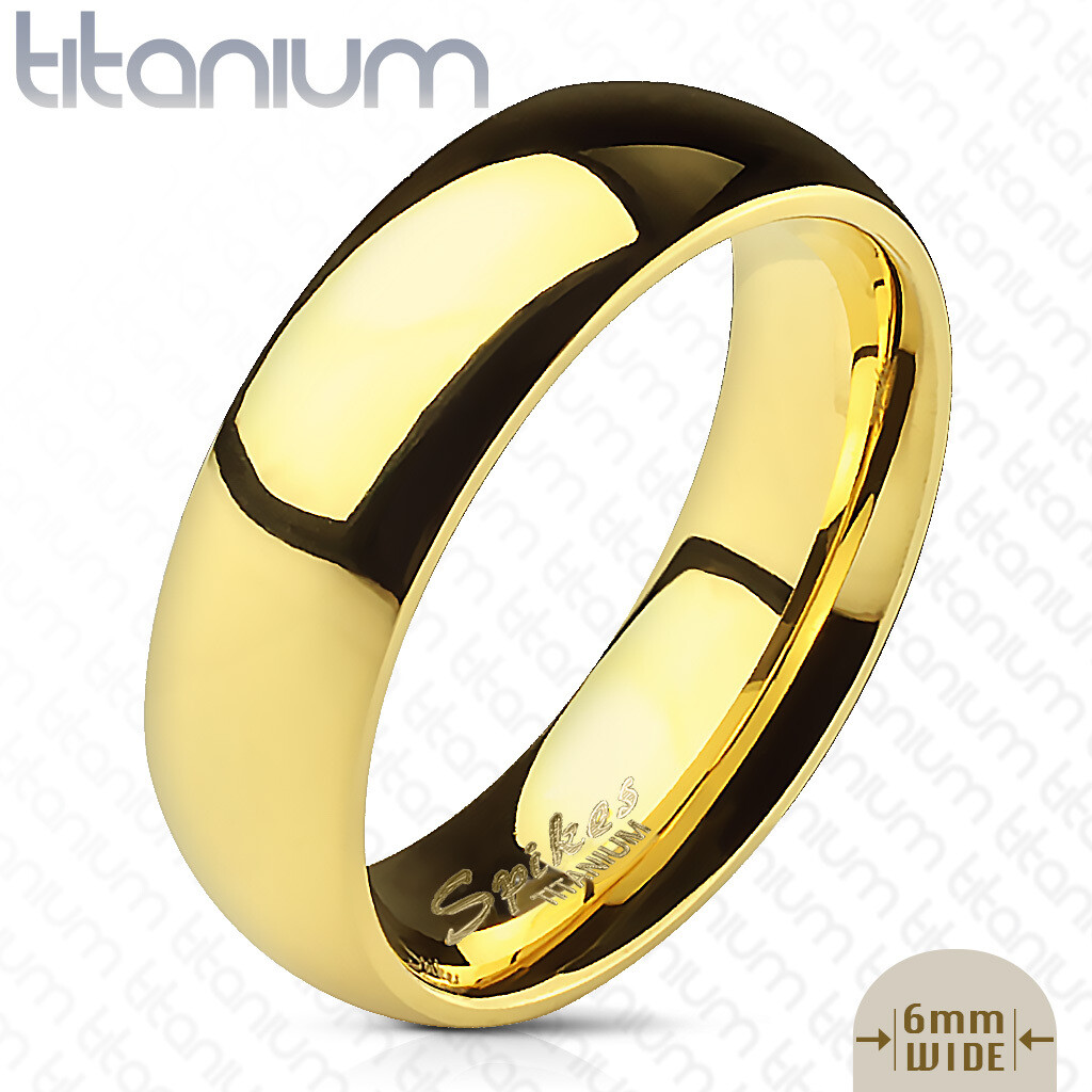 GR23 SOLID TITAN GLOSSY GOLD RING