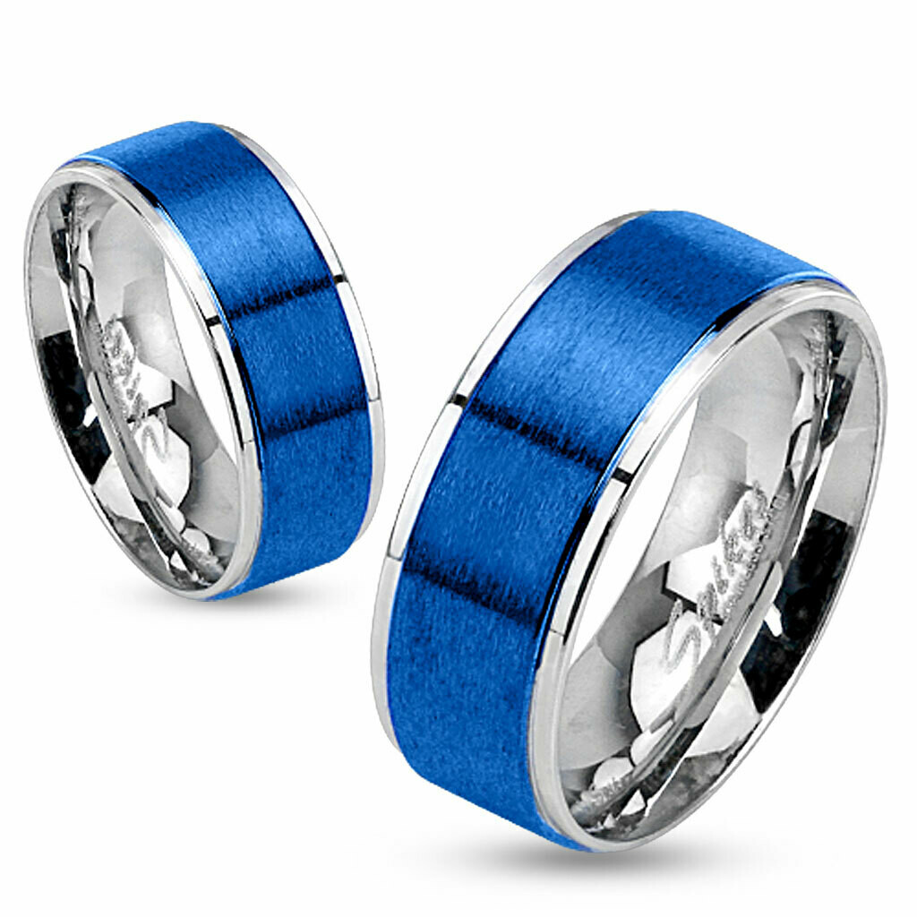 316L BLUE IP SPINNER RING