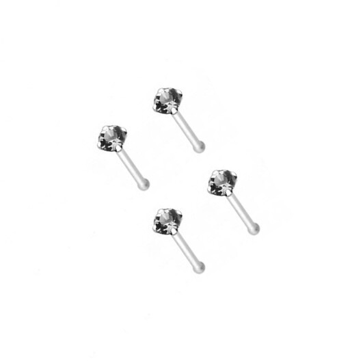 4PK 2MM CLEAR GEM BONE 20G .925