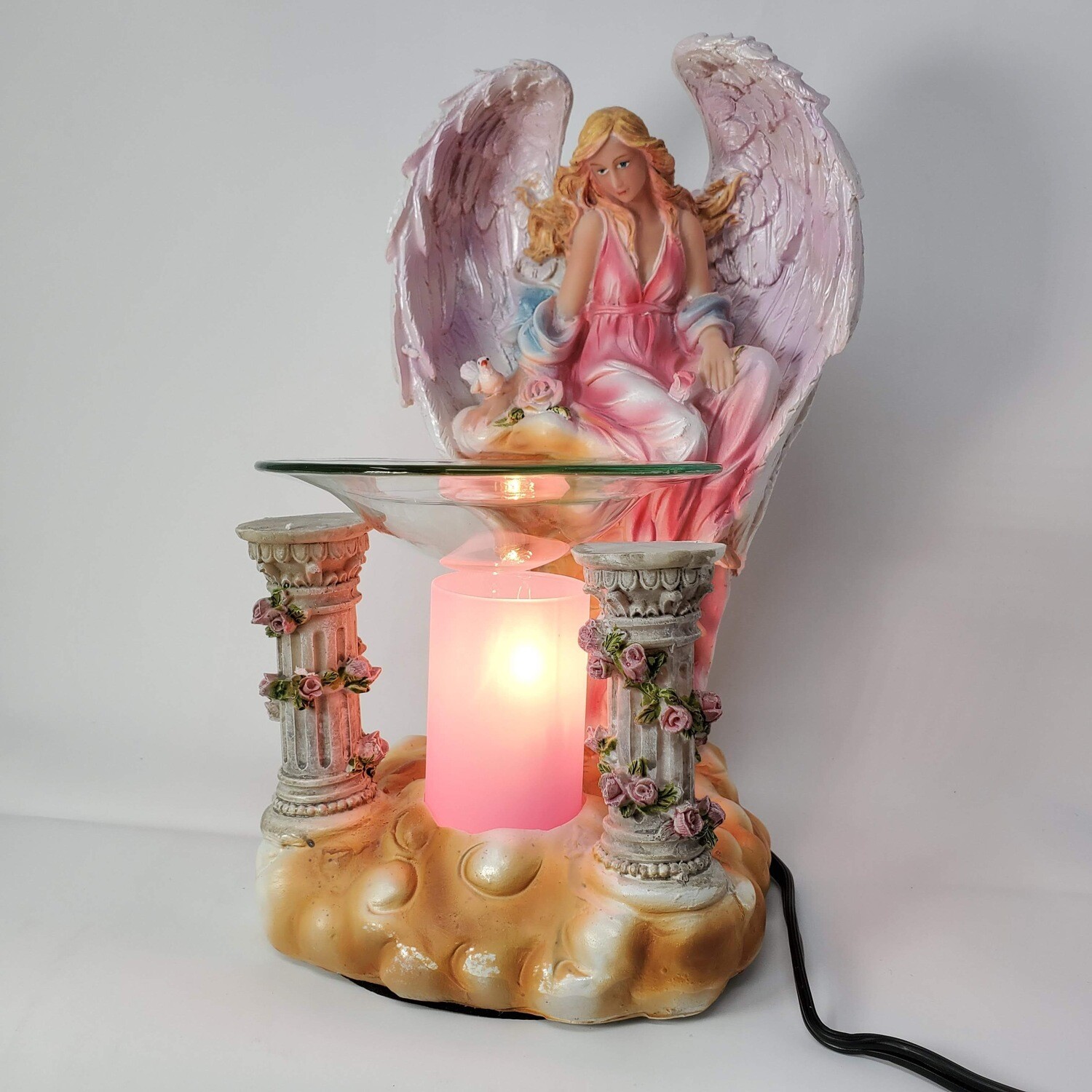 PINK ANGEL POLYRESIN LAMP