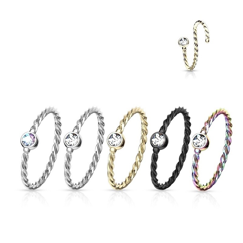 5PK GEM TWIST BEND LOOP 20G 5/16"