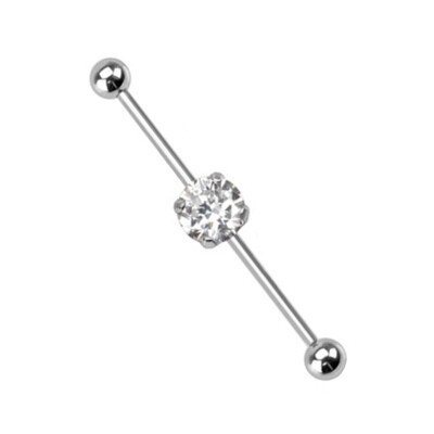 14G ROUND CZ 1&amp;1/2&quot; BAR CLEAR
