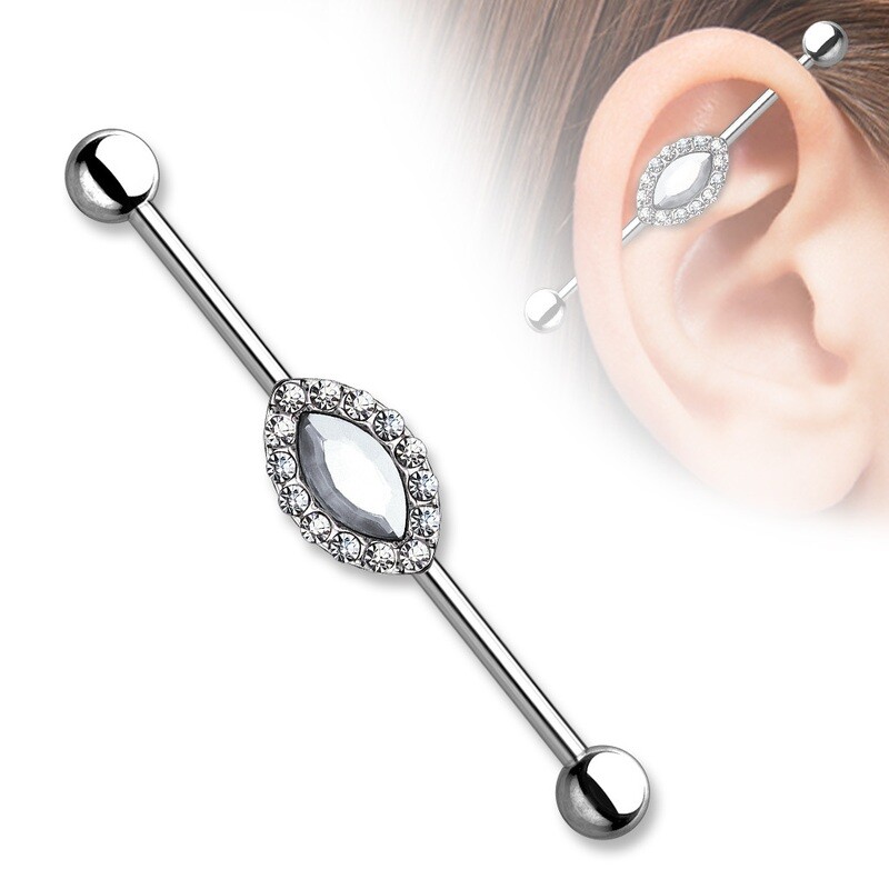 14G MARQUISE CZ 1&amp;1/2" BAR