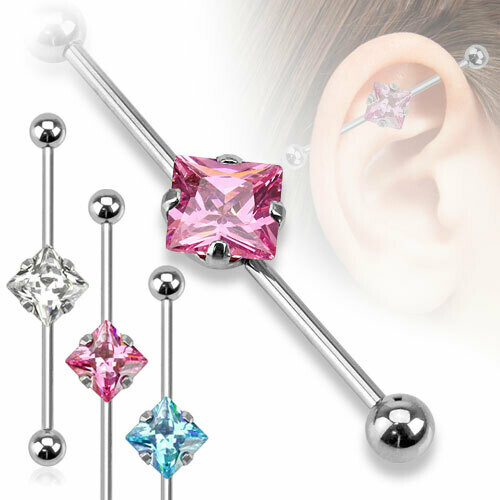 14G SQUARE CZ 1&amp;1/2" BAR