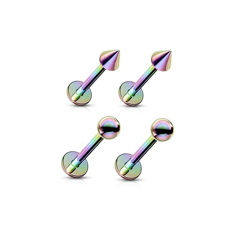 4PK RNBW BALL/SPIKE LAB 16G 5/16"