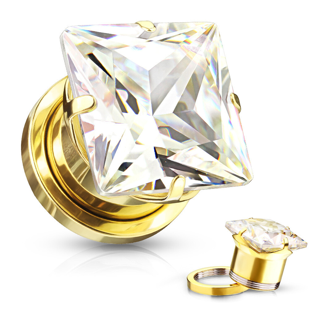 CL SQUARE ZIRCON GOLD SF