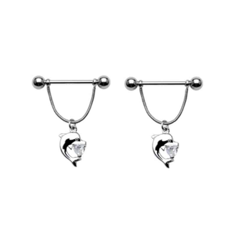 14G 3/4" DOLPHIN CZ DROP NIPPLE BARS