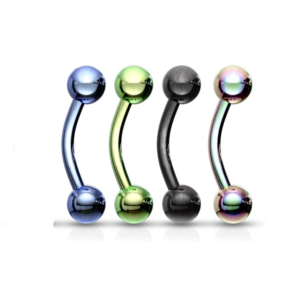 4PK TITAN BALL EYE CURVE 14G 3/8&quot;