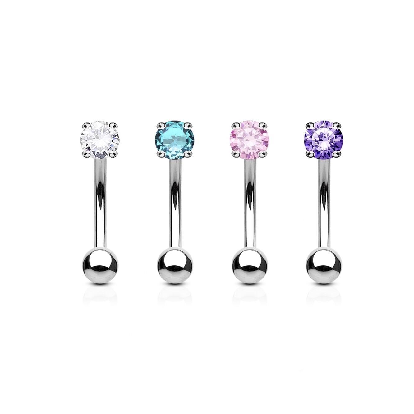 4PK PRONG ROUND CZ EYE 16G 5/16&quot;