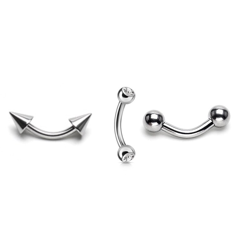 3PK SS EYEBROW ASST 16G 5/16"