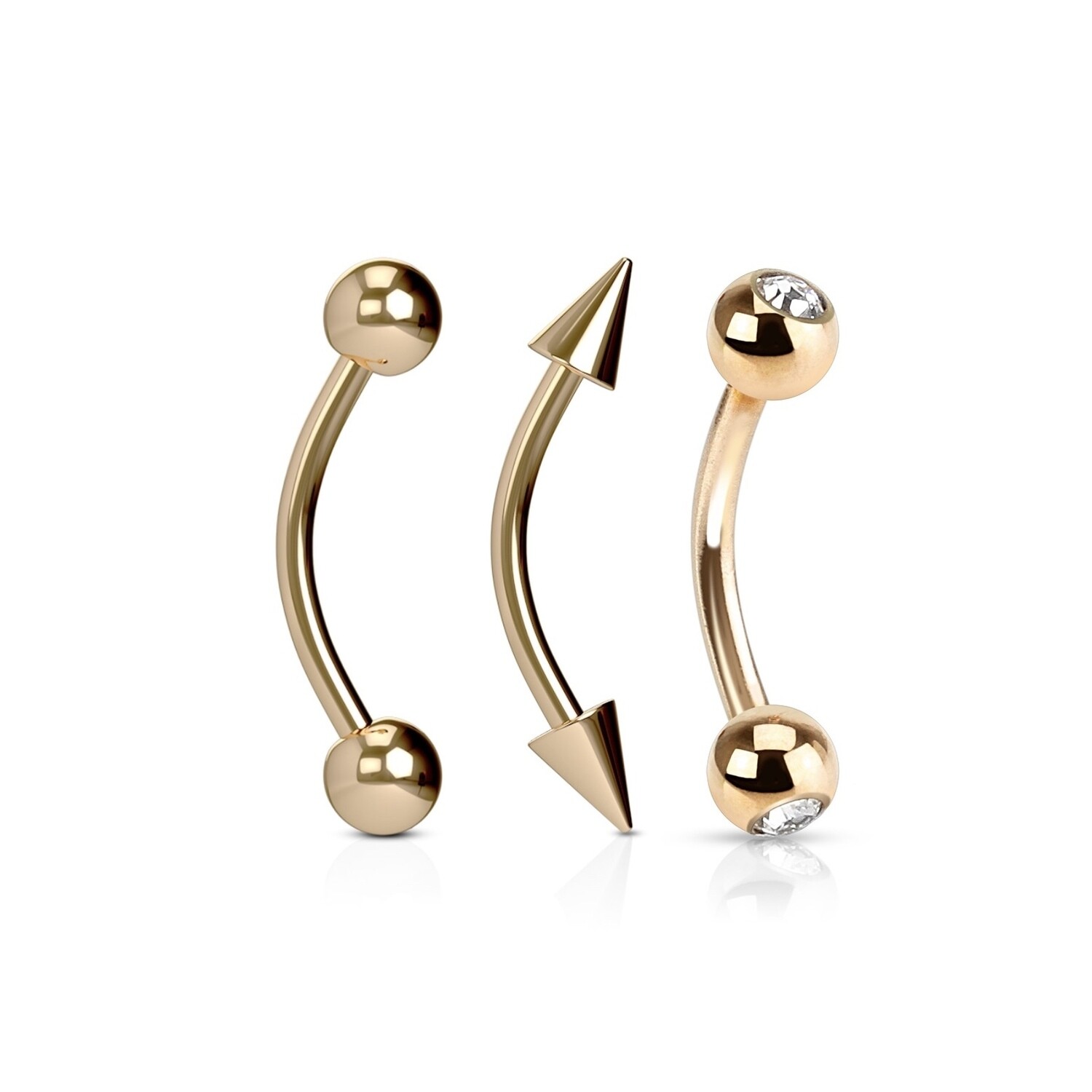 3PK ROSE GOLD EYEBROW ASST 16G 5/16&quot;