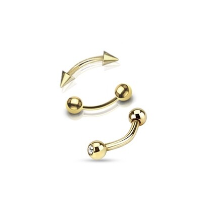 3PK GOLD EYEBROW ASST 16G 5/16&quot;