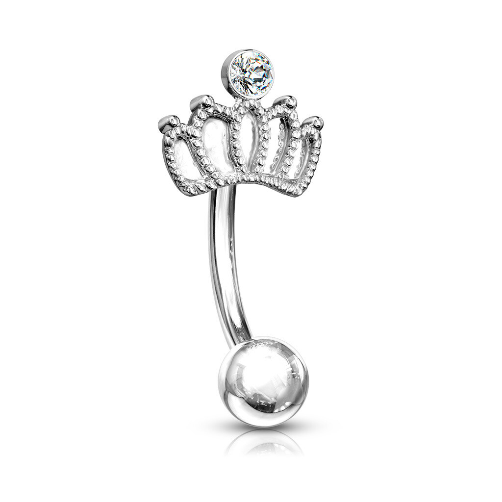 CZ CROWN EYEBROW 16G 5/16&quot;