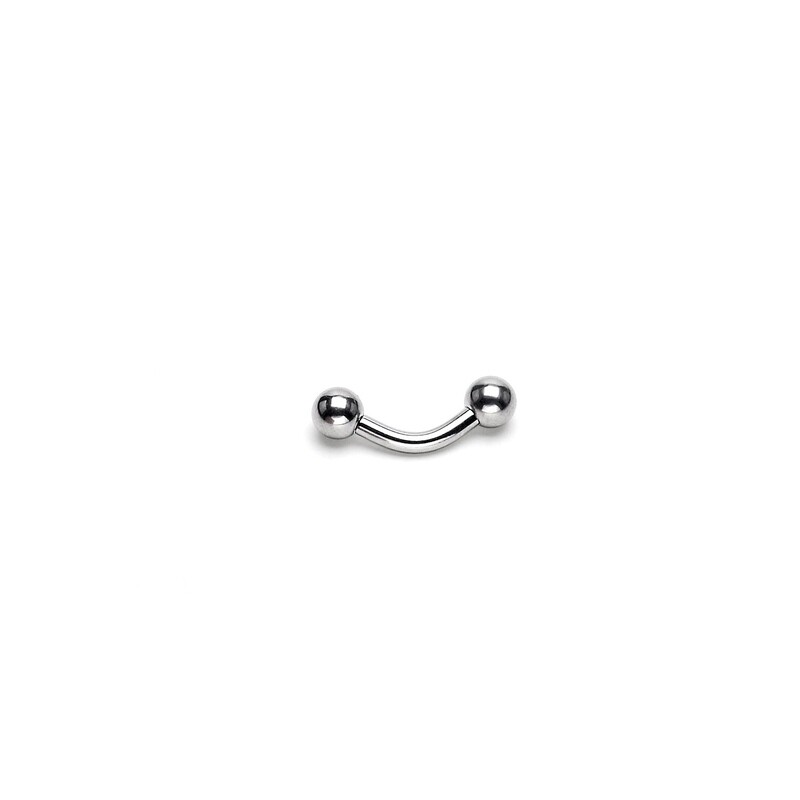 SS EYEBROW CURVE 16G 3/8"