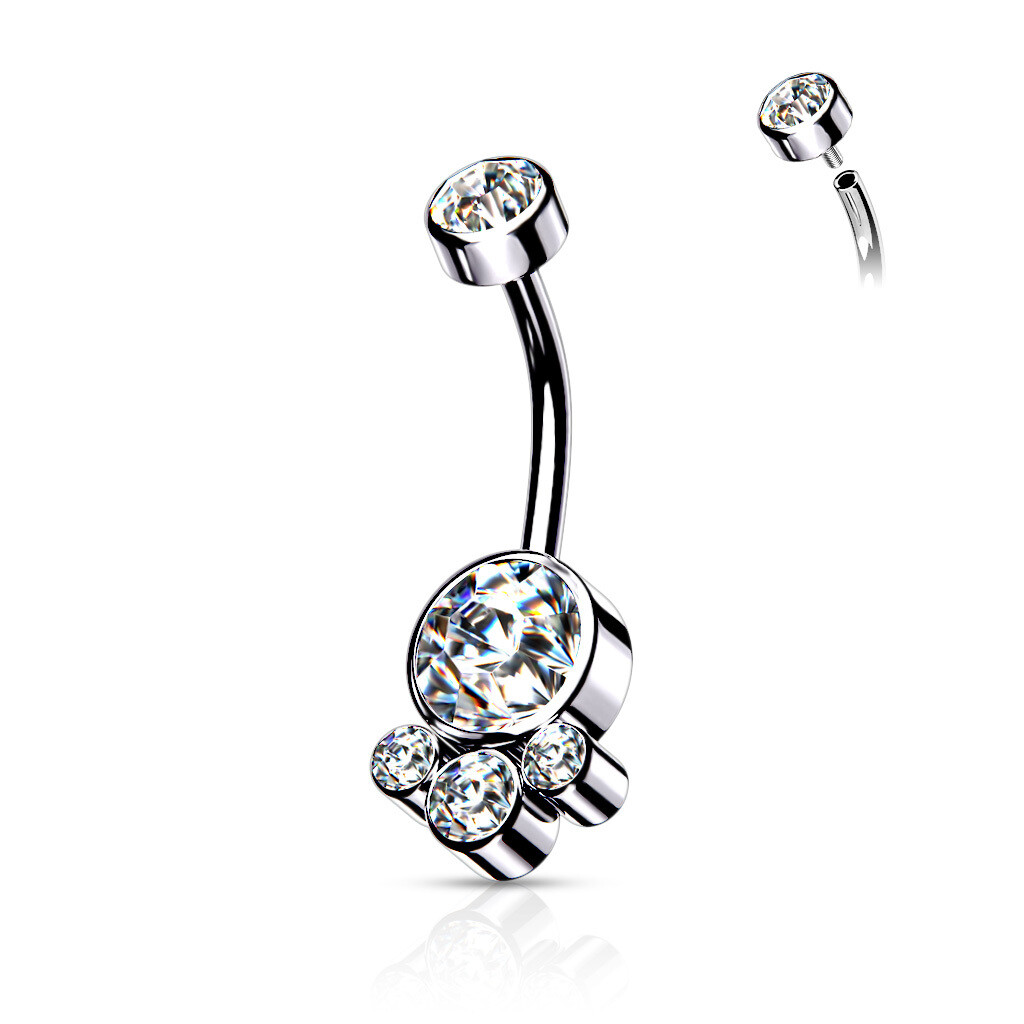 INT CRYSTAL CLUSTER NAVEL 3/8"