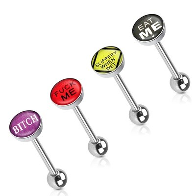 4PK SEXY GIRL LOGO TONGUE 14G 5/8&quot;