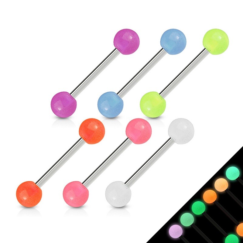 6PK GLOW TONGUE BARS 14G 5/8"