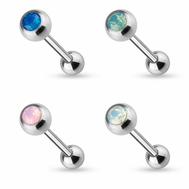 4PK OPALITE TONGUE BARS 14G 5/8"