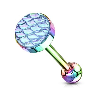 3PK SHINY MERMAID TONGUE BARS 14G 5/8&quot;