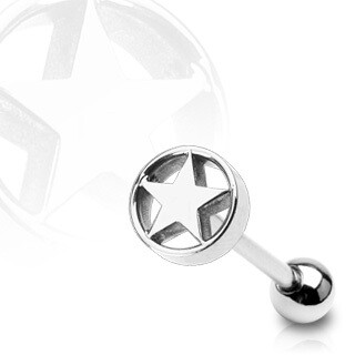 STAR CIRCLE TONGUE BAR 14G 5/8&quot;