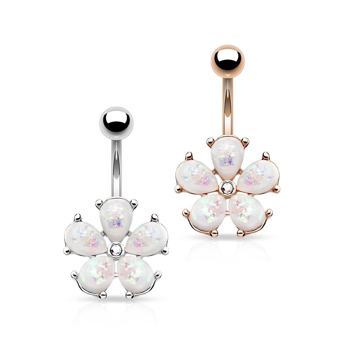OPAL PETALS FLOWER NAVEL 14G 3/8&quot;