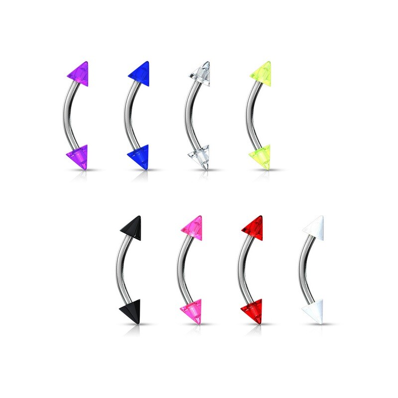 7PK SOLID SPIKE EYEBROW 16G 5/16"