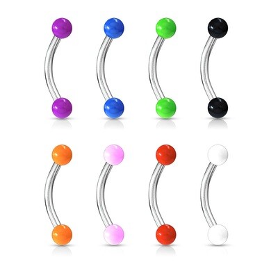 8PK SOLID BALL EYEBROW 16G 5/16&quot;