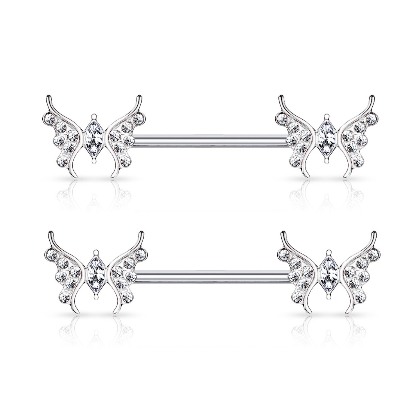 14G 9/16&quot; MARQUISE BUTTERFLY NIPPLE BARS