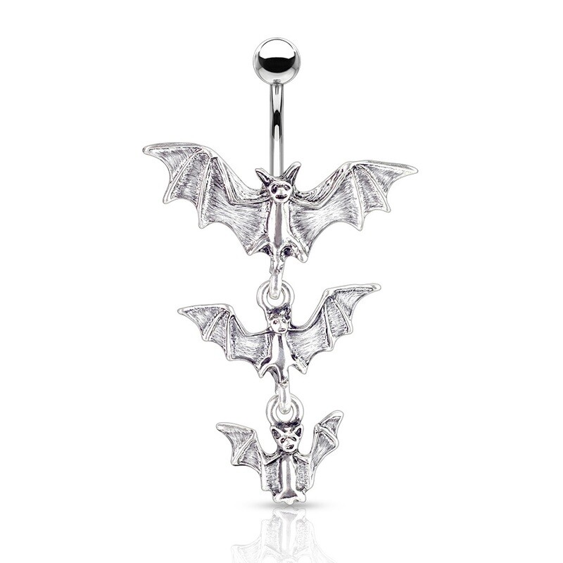 VAMPIRE BATS DANGLE NAVEL 14G 3/8"