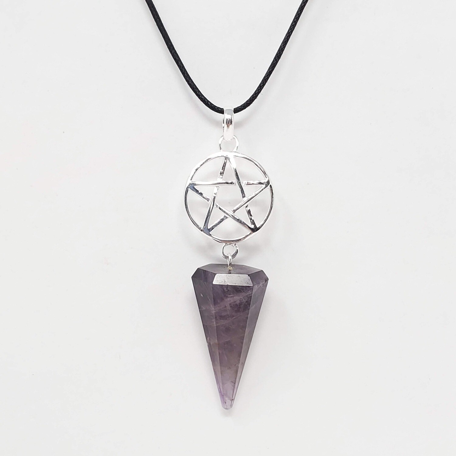 AMETHYST PENTAGRAM STONE POINT NECKLACE
