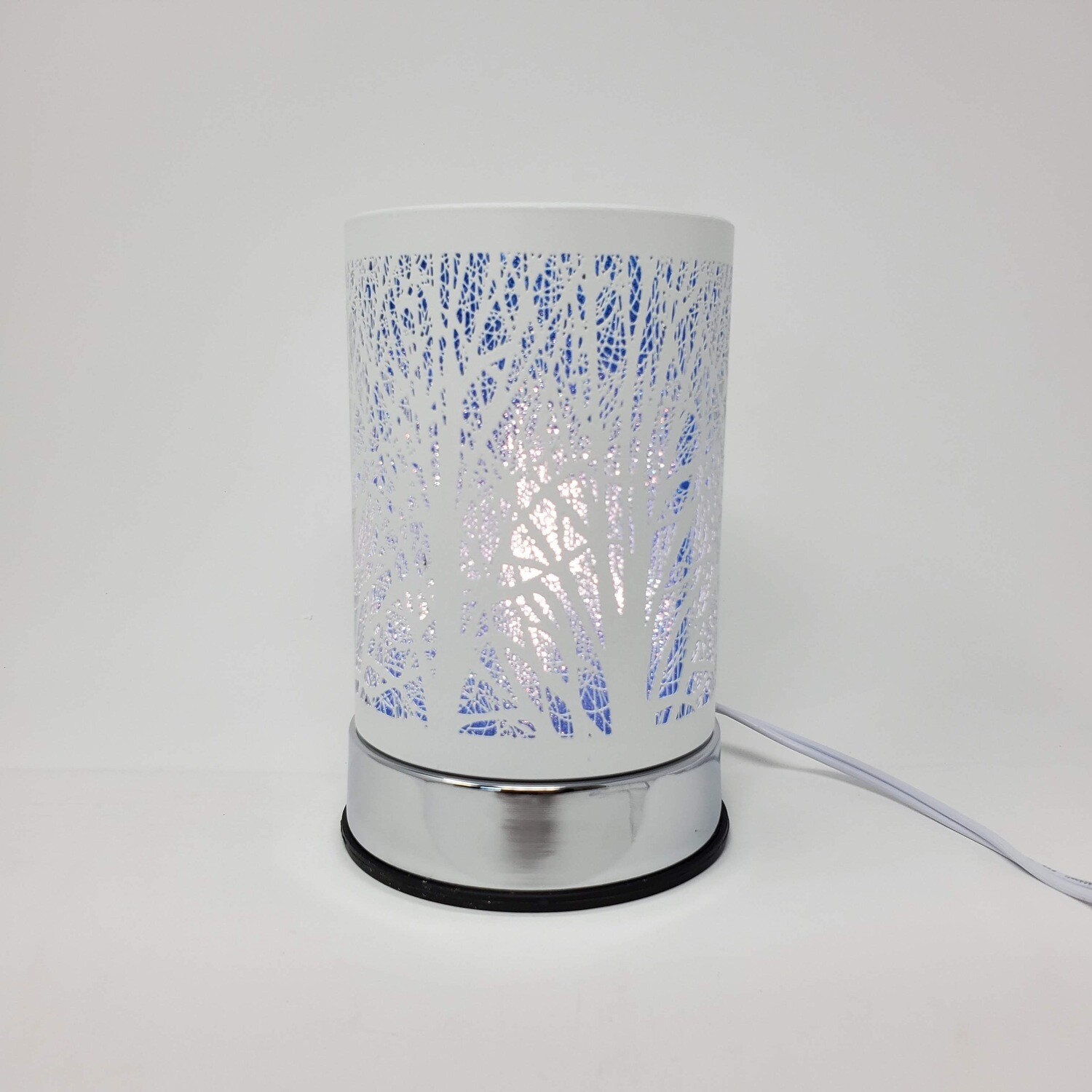 WHT/BLUE FOREST TOUCH LAMP