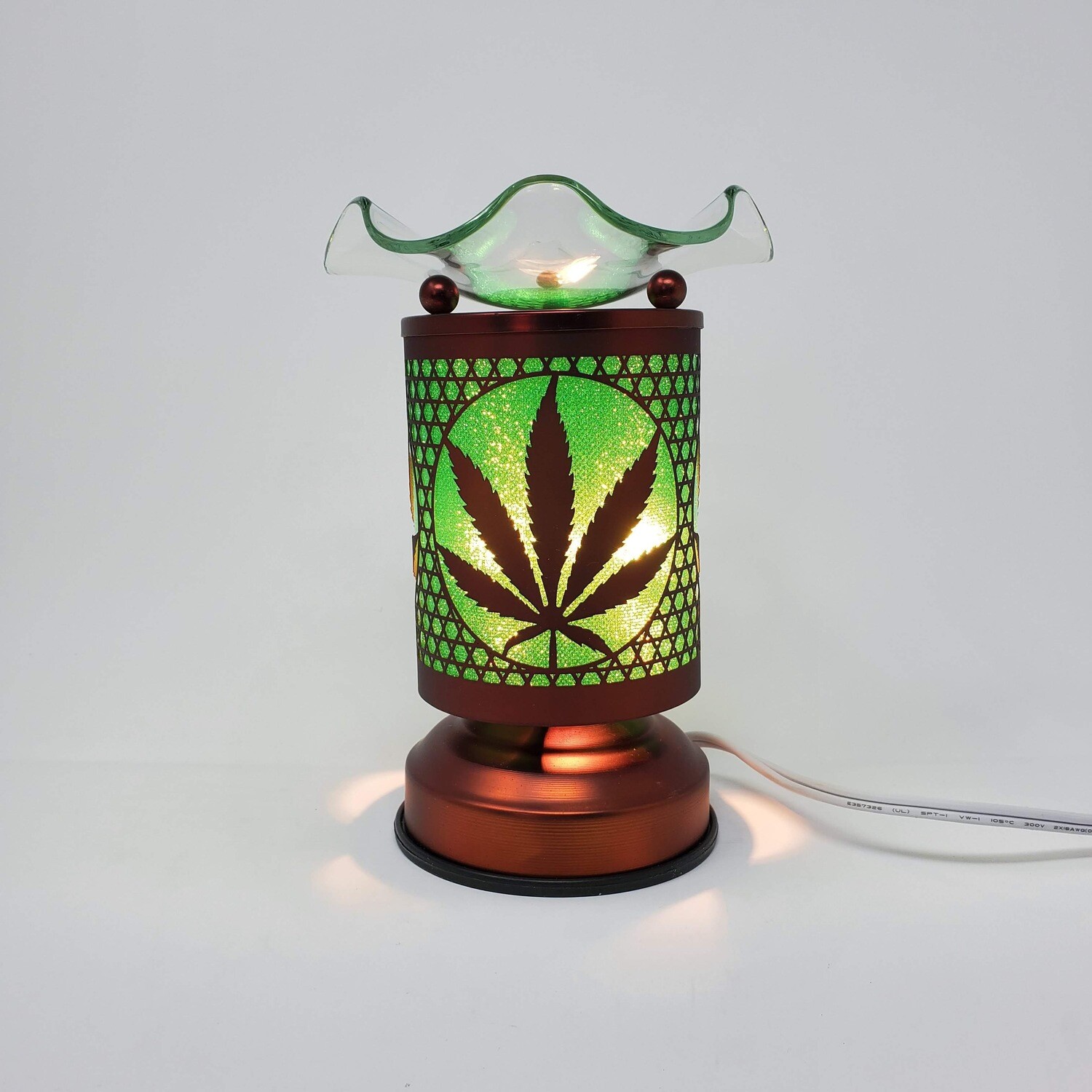 GREEN CANNABIS COPPER TOUCH LAMP