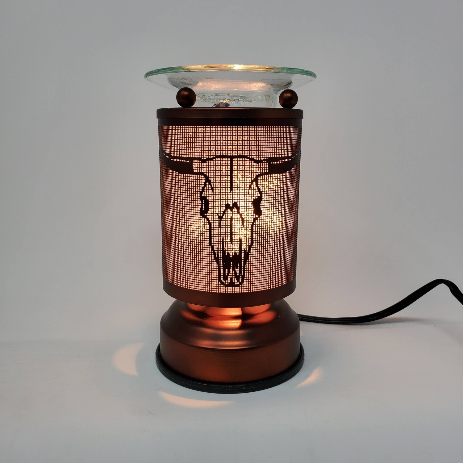 COW SKULL COPPER TOUCH LAMP