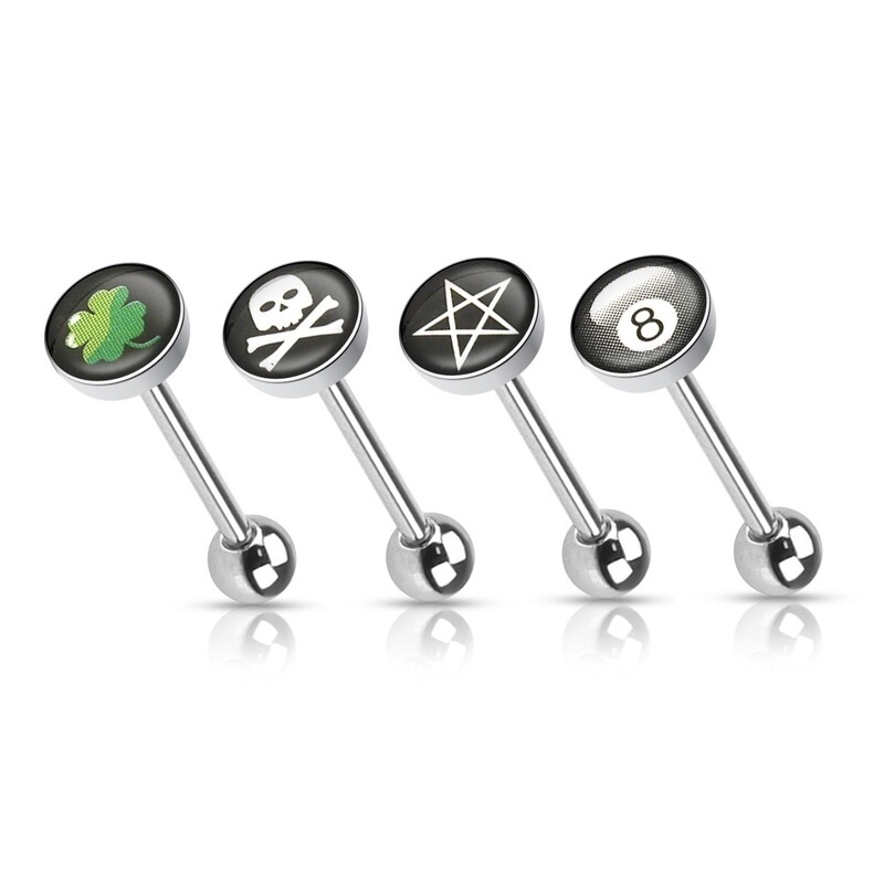 4PK DESIGNS LOGO TONGUE 14G 5/8"