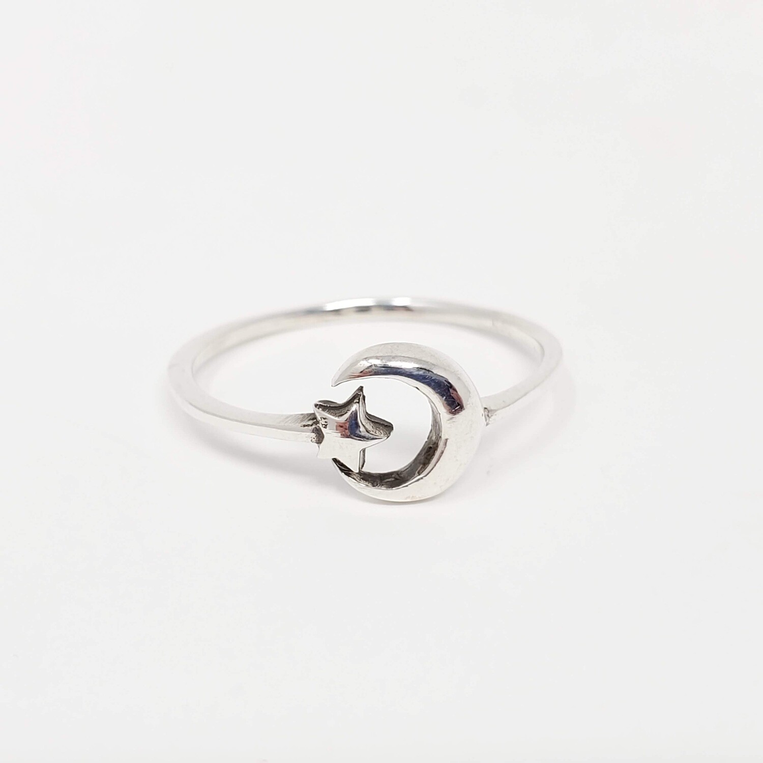925 CRESCENT STAR SIMPLE RING