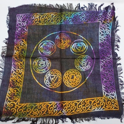 SEVEN CHAKRA ALTAR CLOTH 18"x18"