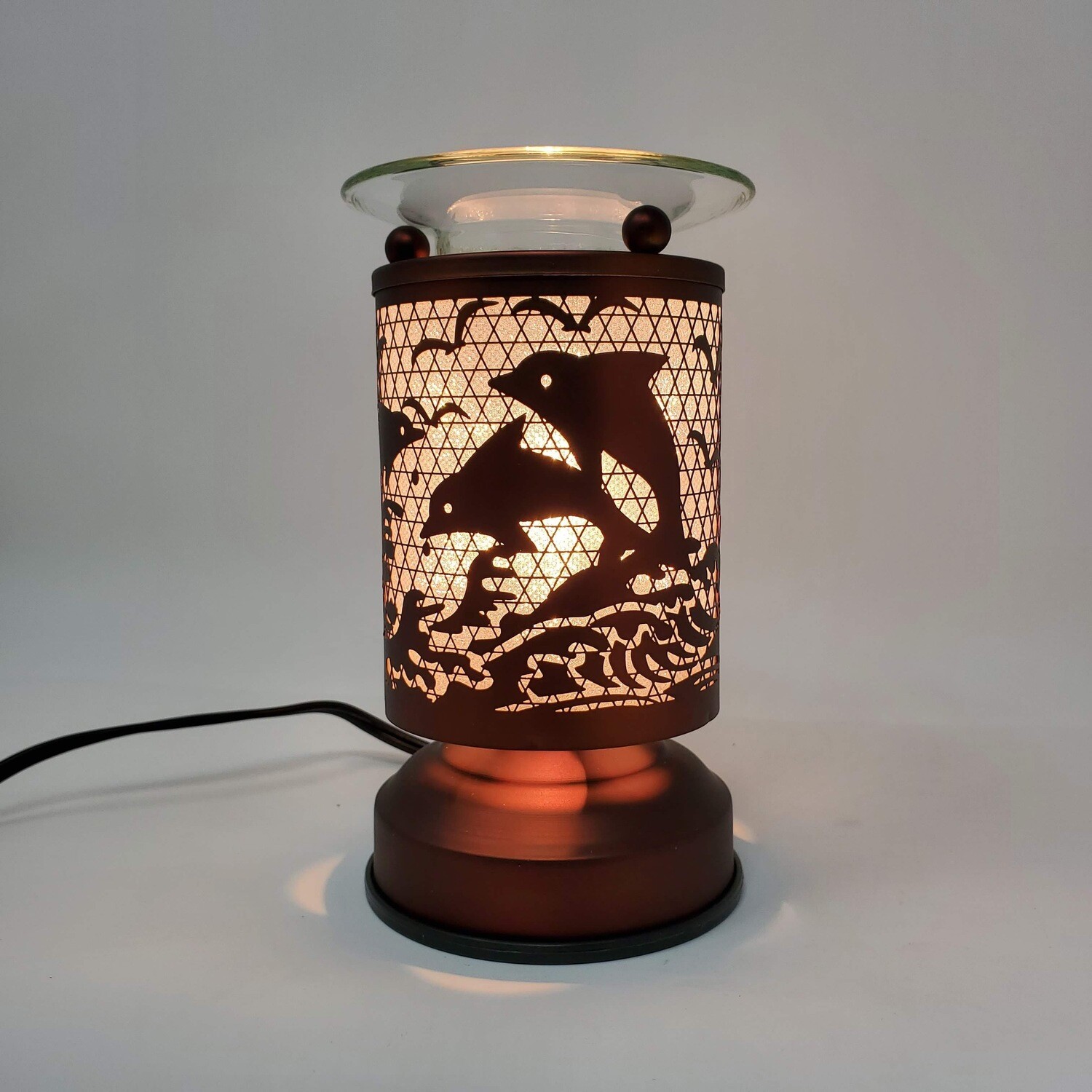 DOLPHINS COPPER TOUCH LAMP