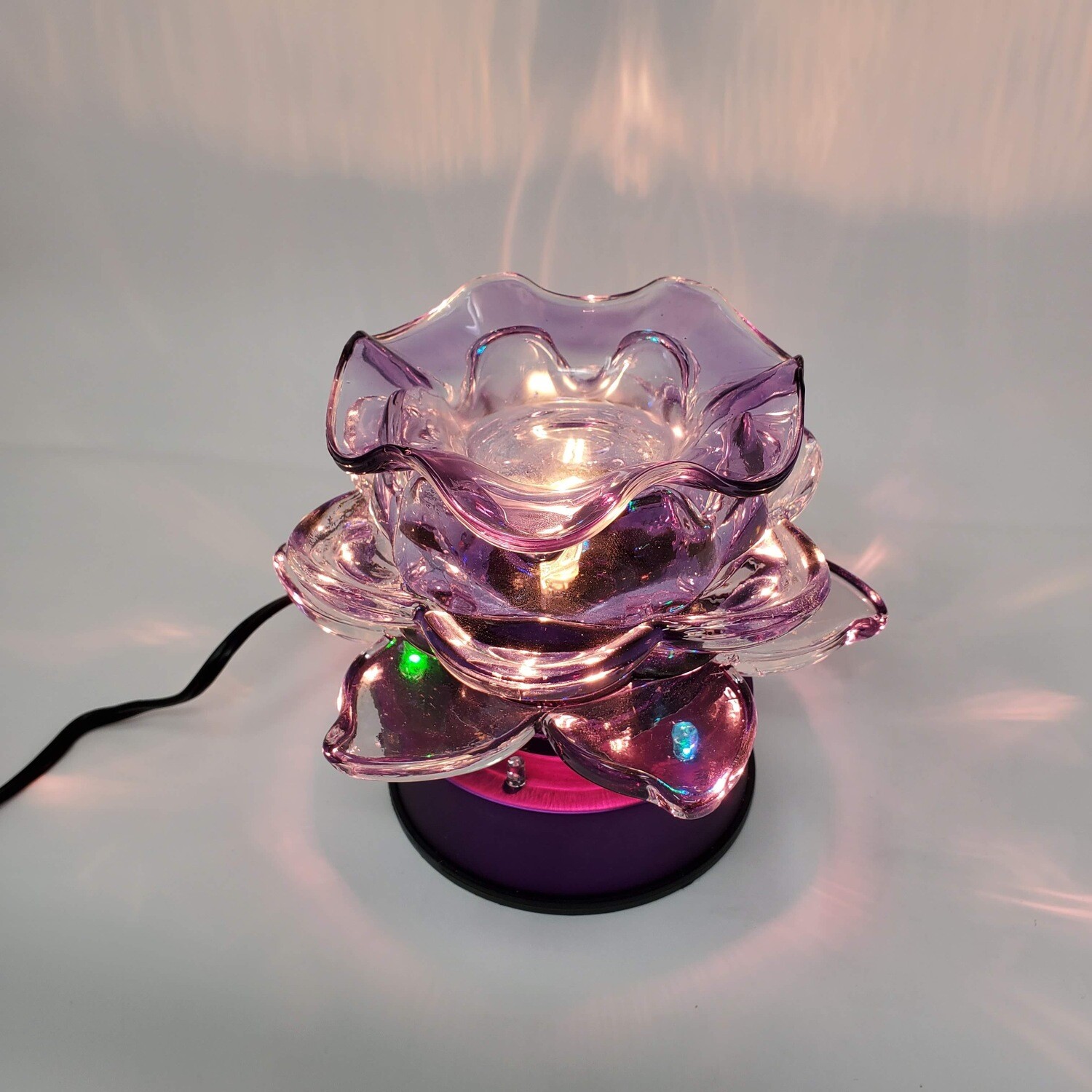 LARGE PURPLE LOTUS LED TOUCH LAMP