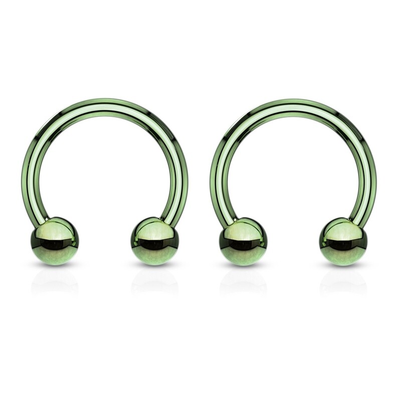 2PK GREEN HORSESHOES