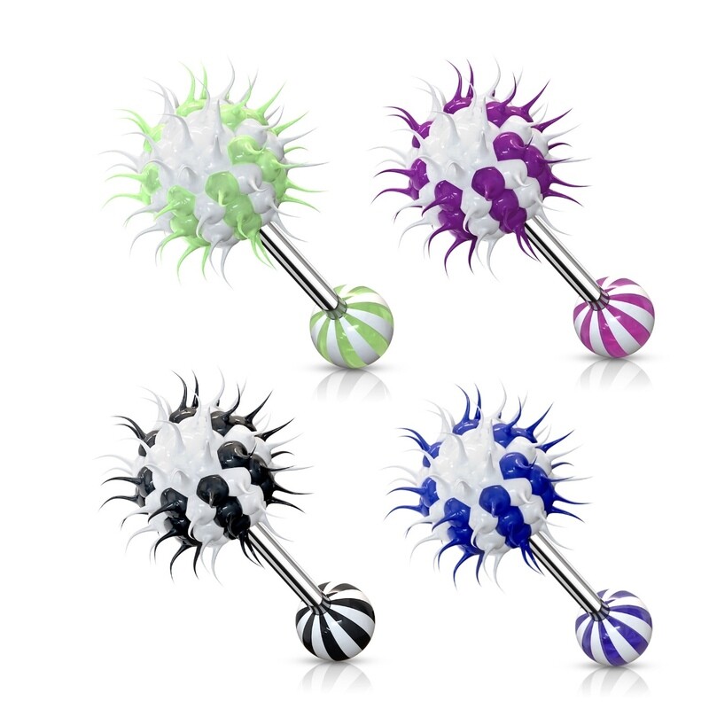 4PK STRIPE KOOSH TONGUE 14G 5/8"