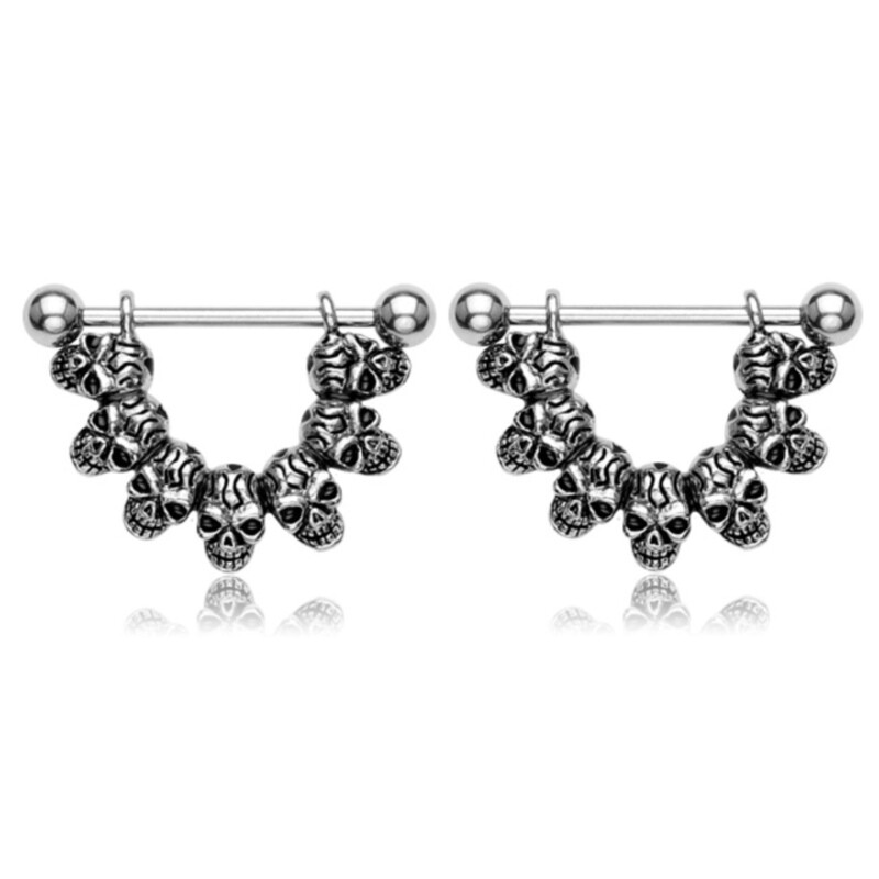 14G 7/8" SKULL LINK HALF SHIELDS