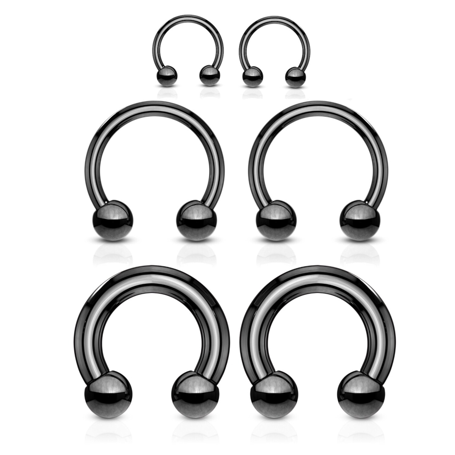 2PK BLACK HORSESHOES