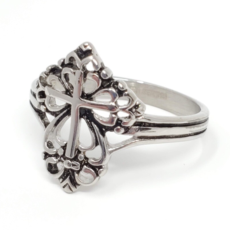 316L VICTORIAN CROSS RING