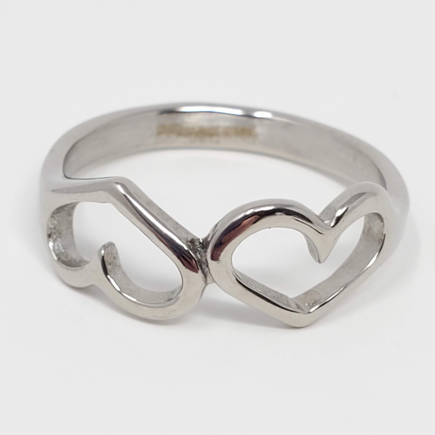 316L TWO HEARTS RING