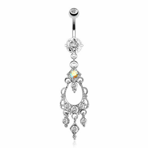 CRYSTAL CHANDELIER DANGLE 14G 3/8&quot;
