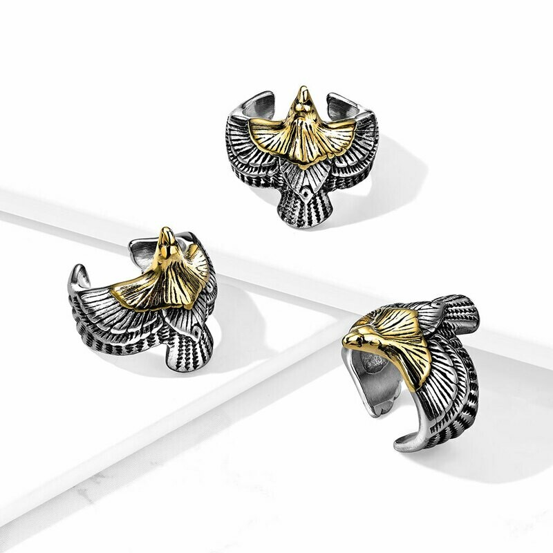 316L GOLD EAGLE RING